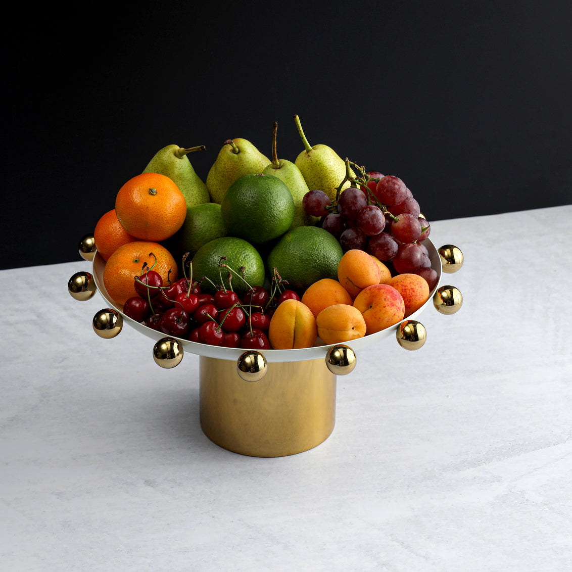Temari White & Gold Cake Stand