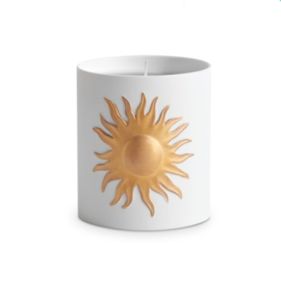 Soleil Candle in White & Gold