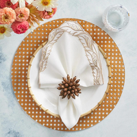 Florette Napkin Ring Set of 4 - Brown.