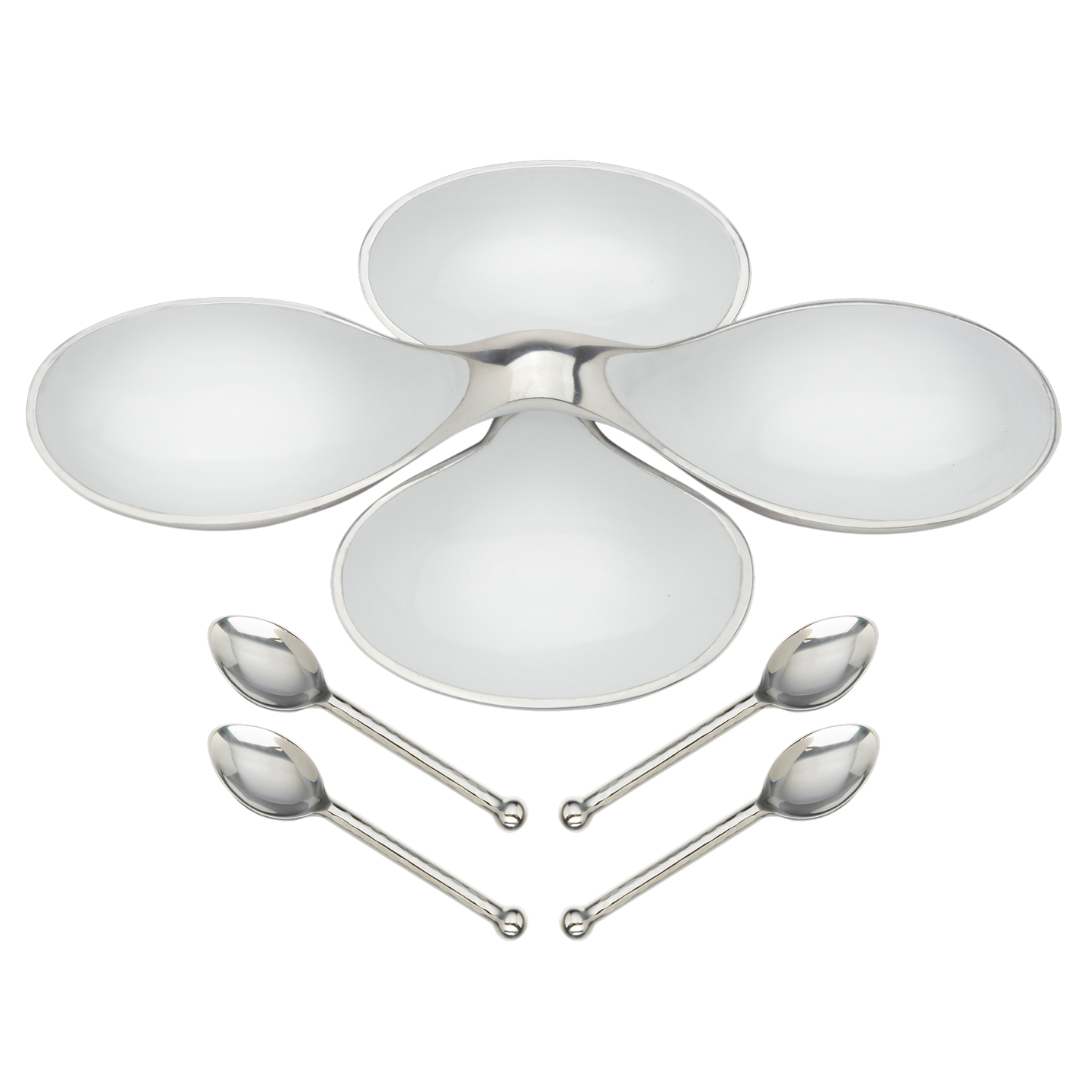 Four Part Interlocking Bowl with Spoons