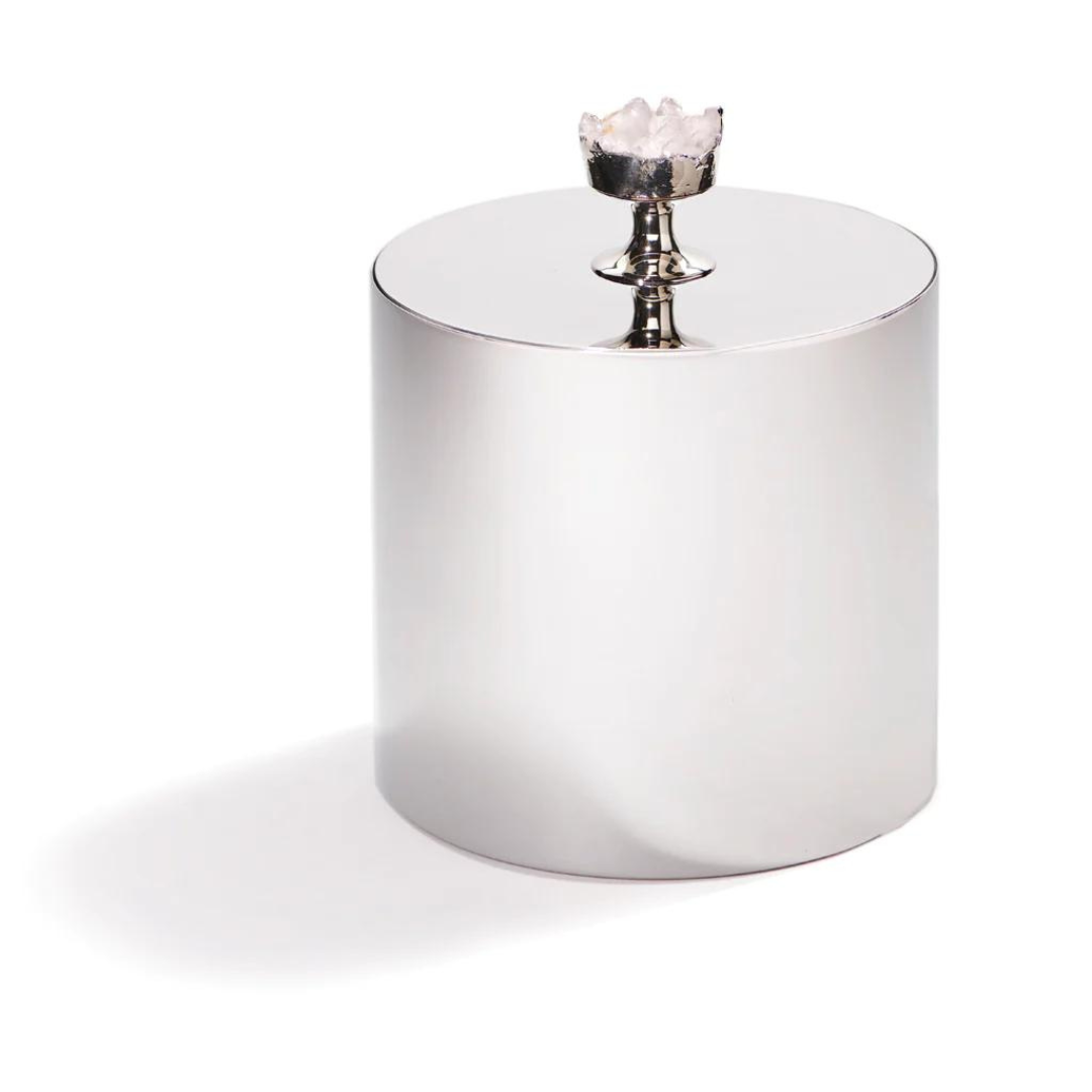 Hospitality Ice Bucket, Silver & Crystal.