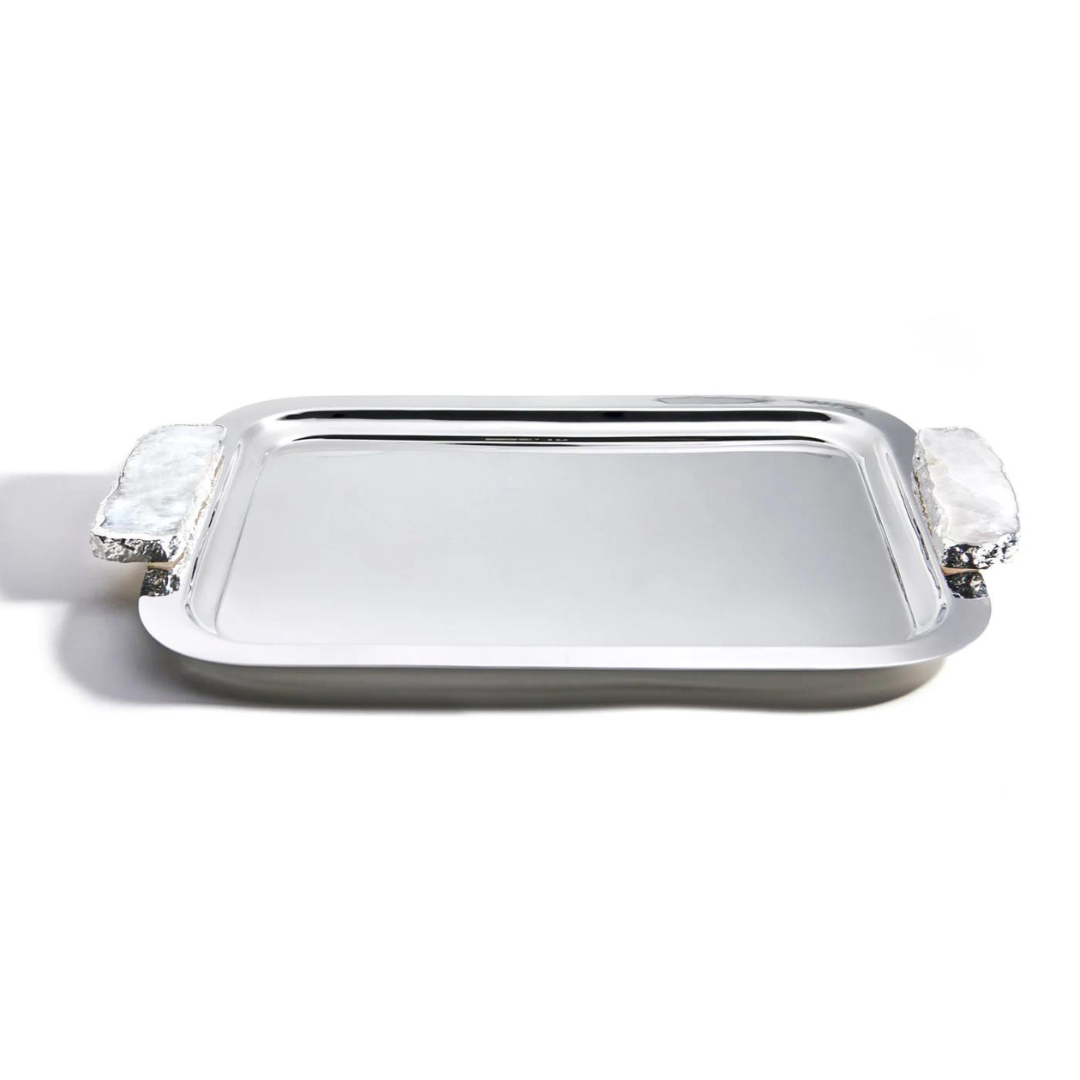 Hospitality Tray, Silver & Crystal.
