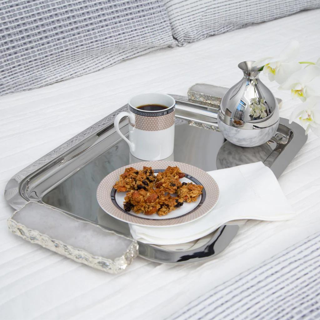 Hospitality Tray, Silver & Crystal.