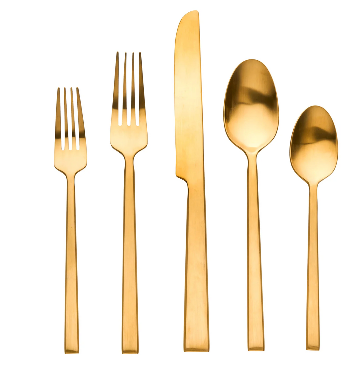 Hover Flatware 5 Piece Setting - Matte Gold