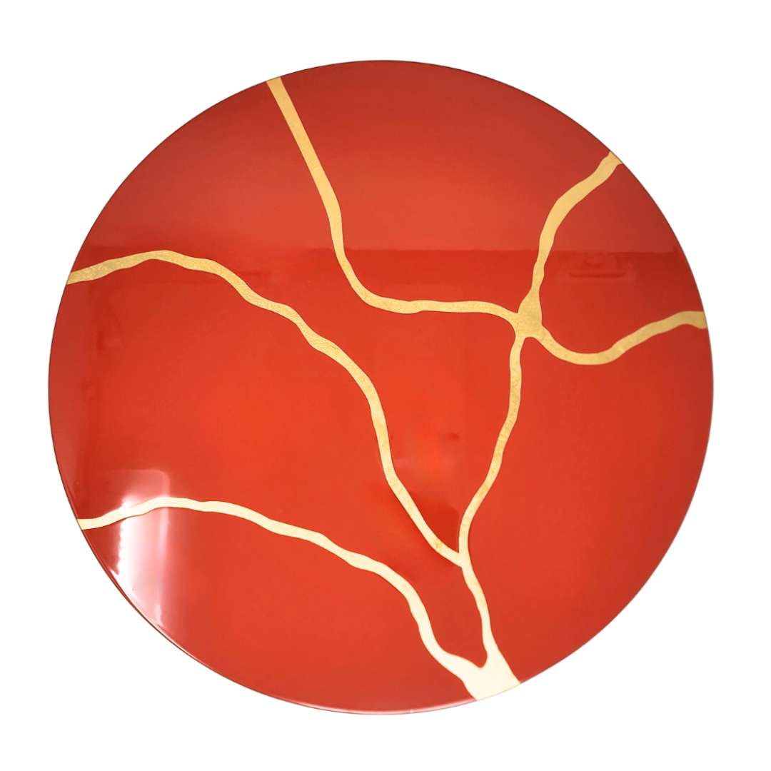 Lacquer Crack Placemat Set of 4 - Persimmon.