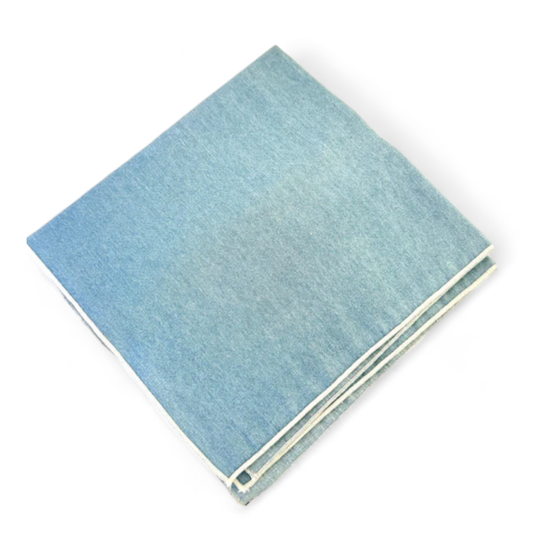 Linen Napkin Set of 4 - Chambray with Cream Hem