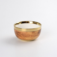 Madera Gold Snack Bowl with gold embellished rim.