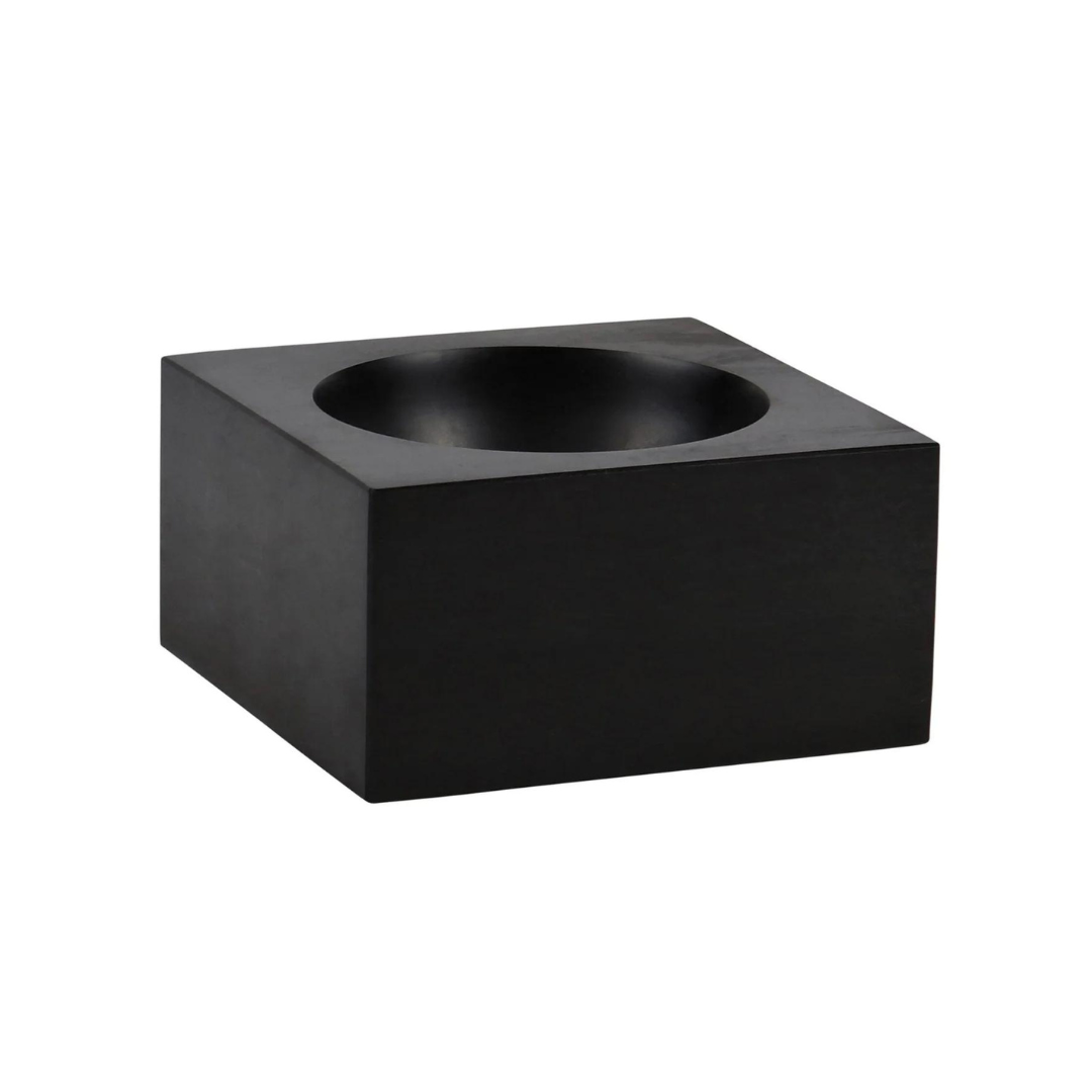 Marble Square Bowl - Honed Jet Black.