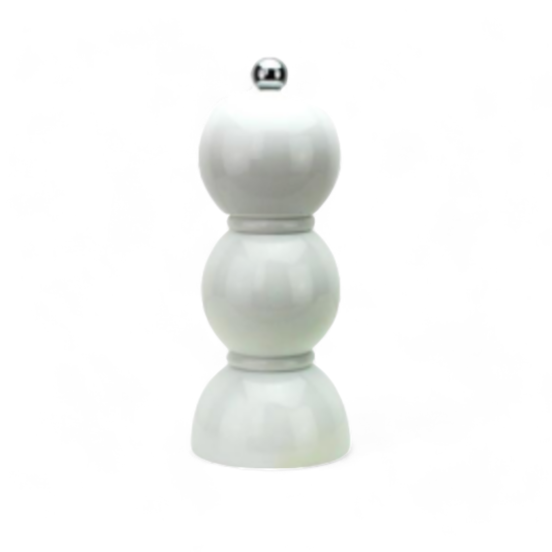 Mini Bobbin Salt & Pepper Shaker in white.