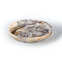 Swirl Colored Resin Round Platter Mocha - Medium.