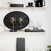 Passe Oval Black Wood Tray
