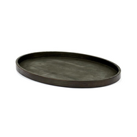 Passe Oval Black Wood Tray