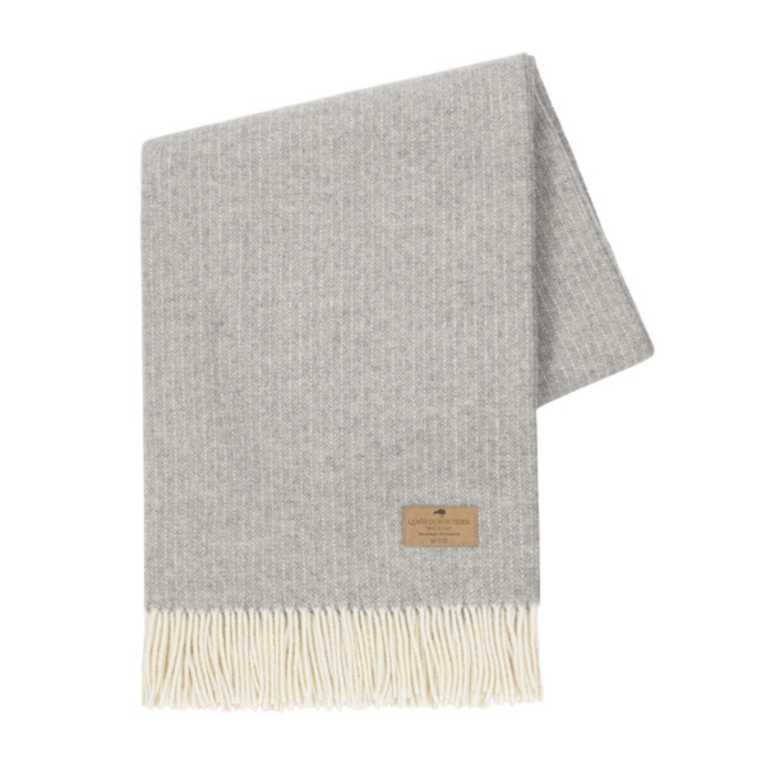 Pinstripe Cashmere Throw Silver.