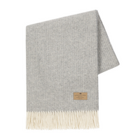 Pinstripe Cashmere Throw Silver.