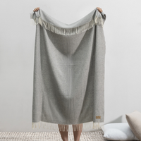 Pinstripe Cashmere Throw Silver.