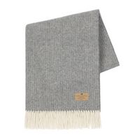 Pinstripe Cashmere Throw Slate.