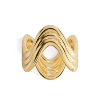 Ripple Napkin Ring Set of 4 - Gold.