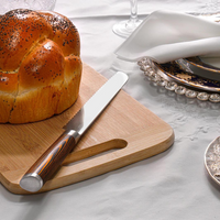 Serrated Blade Bread Knife - Dark Wood Handle.
