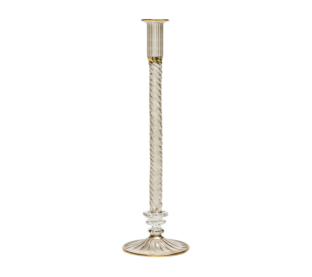 Braid Candle Holder - Smoke