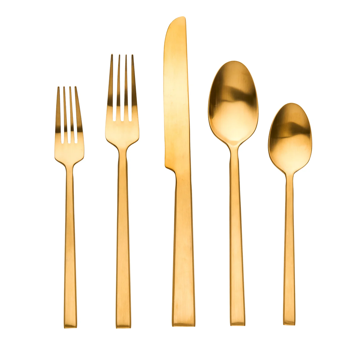 Hover Flatware 5 Piece Setting - Matte Gold