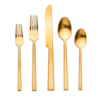 Hover Flatware 5 Piece Setting - Matte Gold