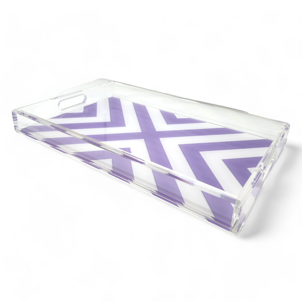 X Print Hydrangea Acrylic Tray - Purple 17 x 10.5.