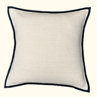 Leather Frame Pillow Ivory