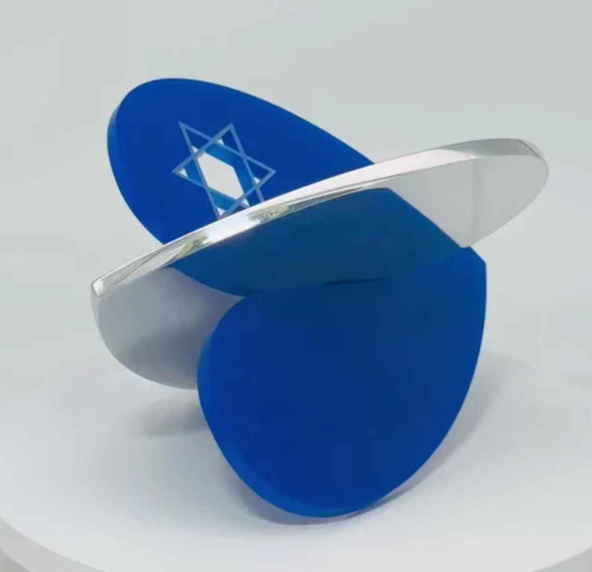 Judaic Interlocking Heart Sculpture  6"