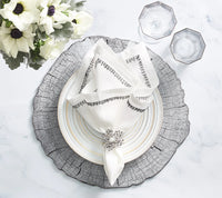 Filament Napkin White & Gunmetal Set of 4