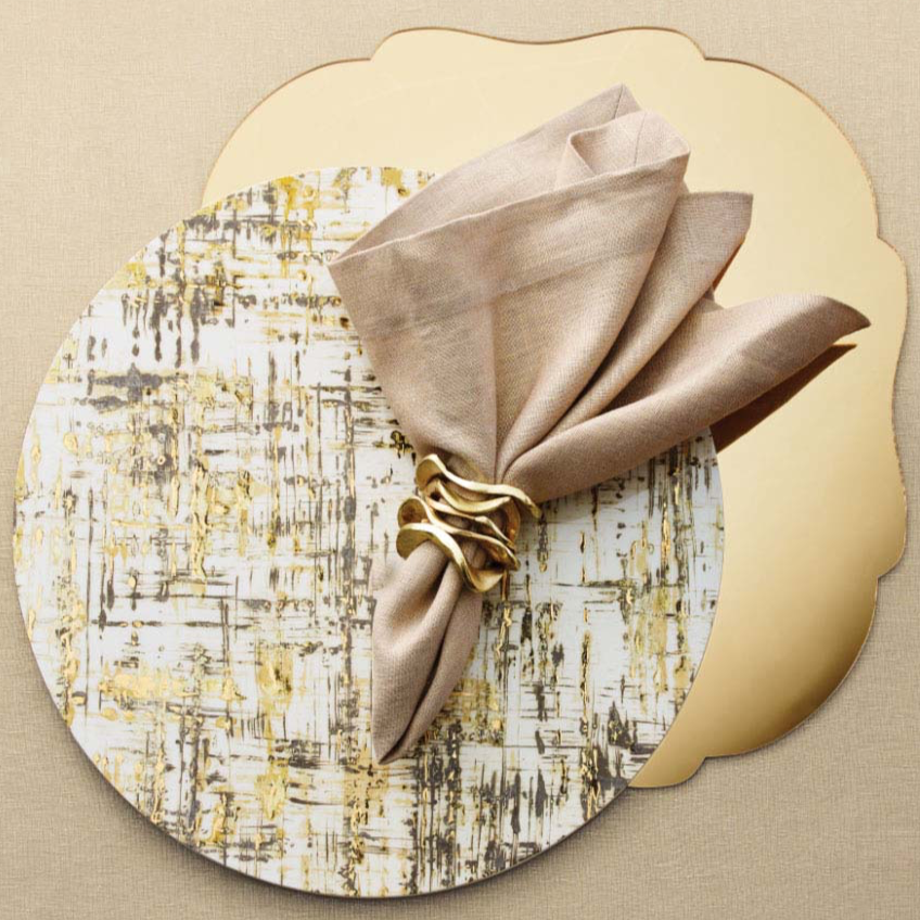 Flux Napkin Ring Gold Set of 4