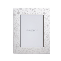 This 5x7 frame is from Christofle. Silver-plated, this frame features French graffiti.