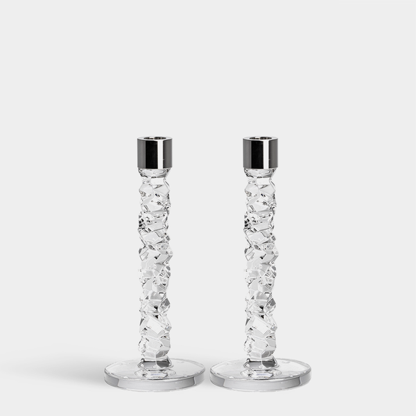 Carat Candlesticks Silver Set of 2