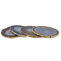 Agate Coaster Grey and Gold Set of 4
