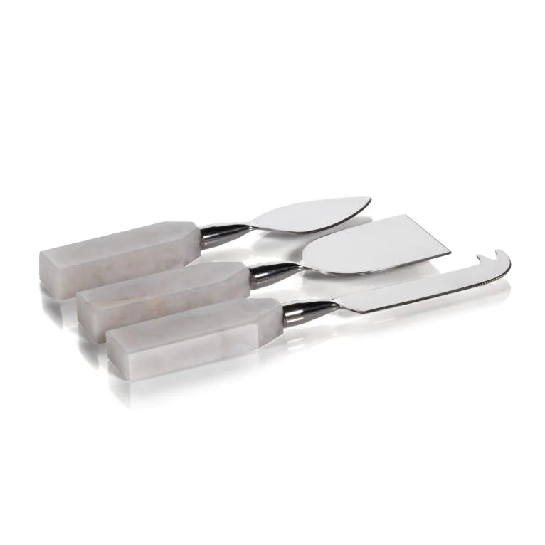 Alabaster Cheese Knives Set of 3
