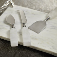 Alabaster Cheese Knives Set of 3