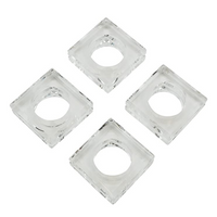 Crystal block acrylic napkin rings.