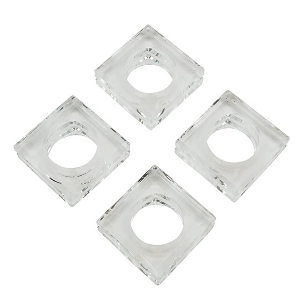 Crystal block acrylic napkin rings. 