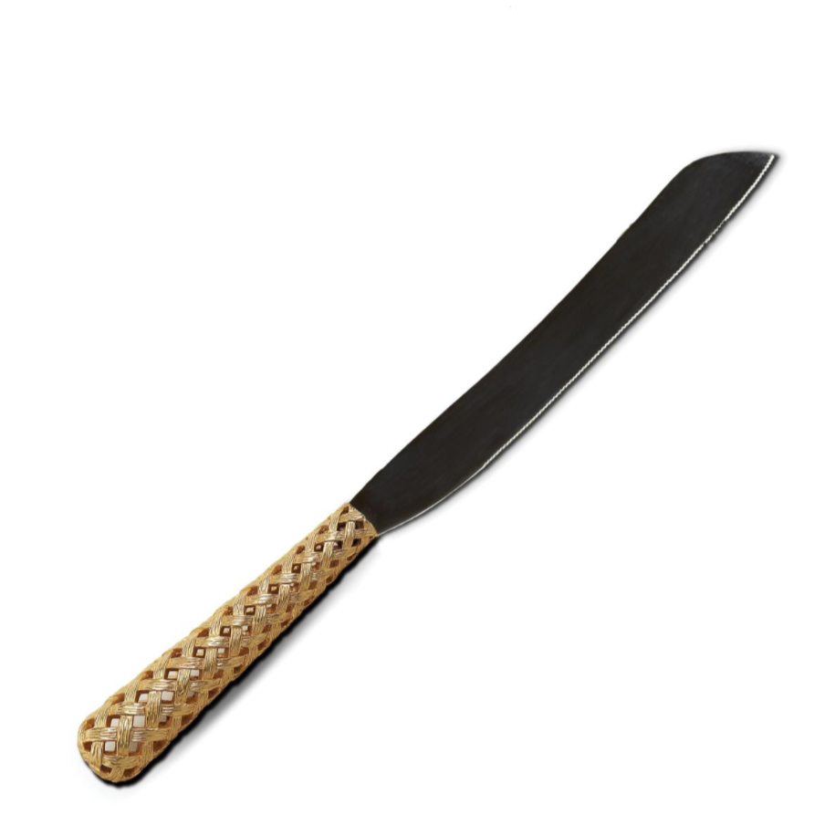L Objet Braided Gold Bread & Cake Knife