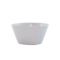 Light grey stoneware cereal bowl.