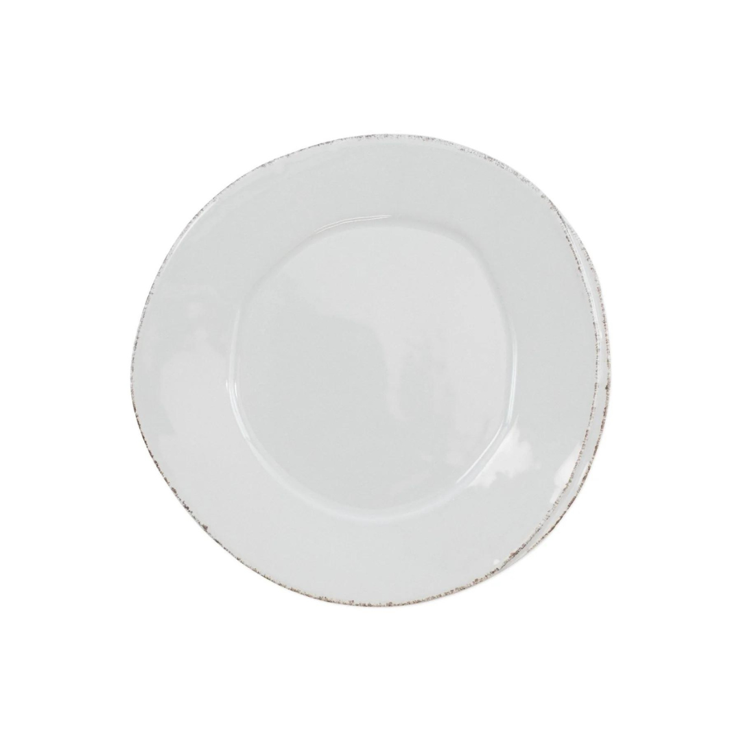 Light grey stoneware salad plate.