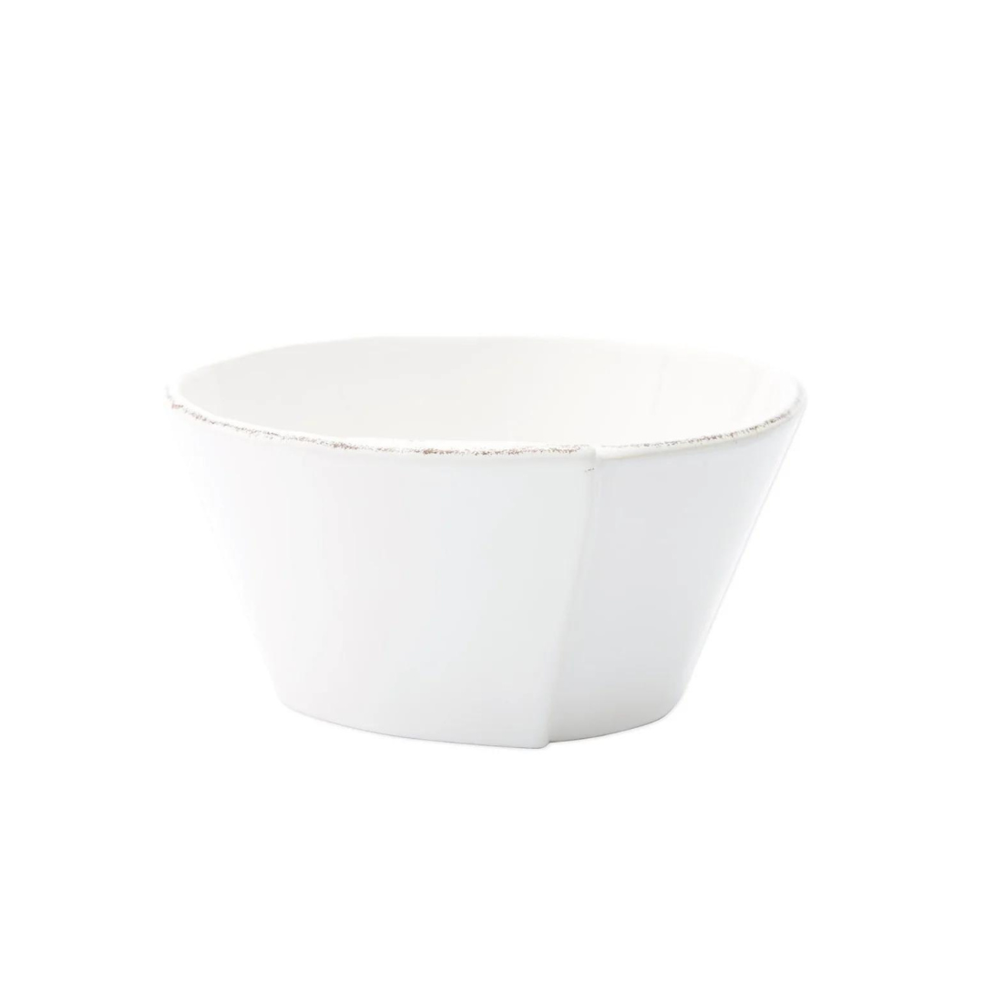 White lastra style stoneware cereal bowl.