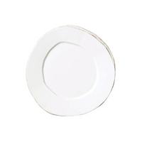 Stoneware made white salad plate.