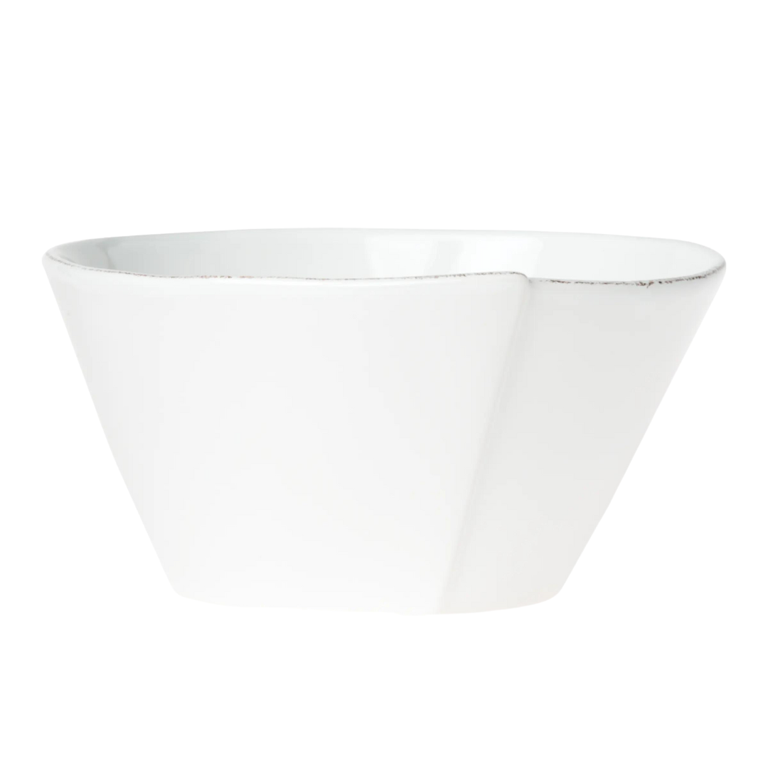 This large stacking bowl is made of durable stoneware.