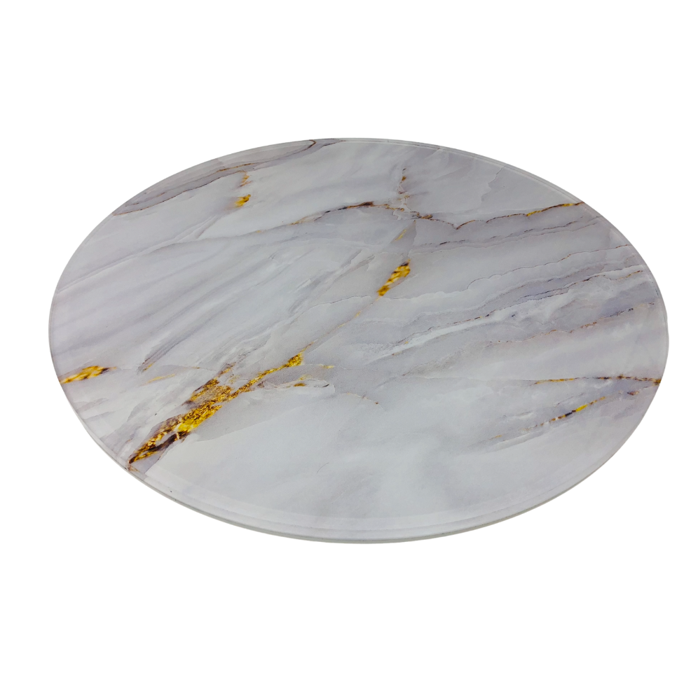 Lazy Susan Acrylic Gold Marble 16"