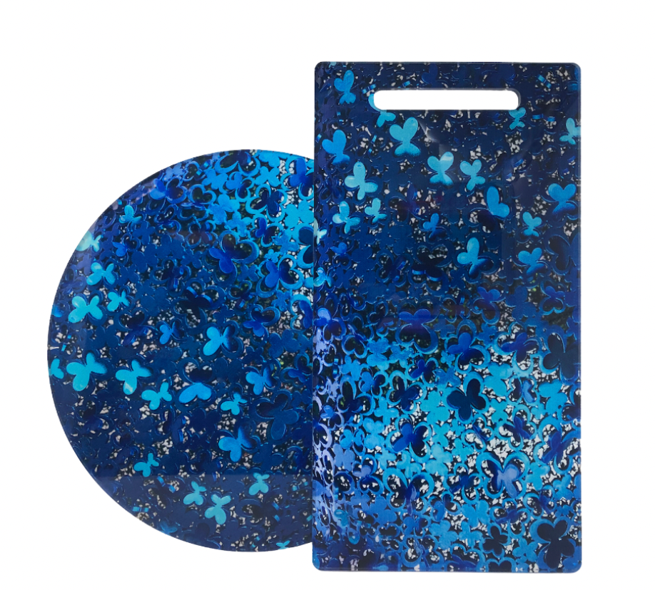 Blue Butterflies Lazy Susan