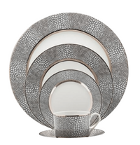 Makassar Gray & Platinum Dinnerware
