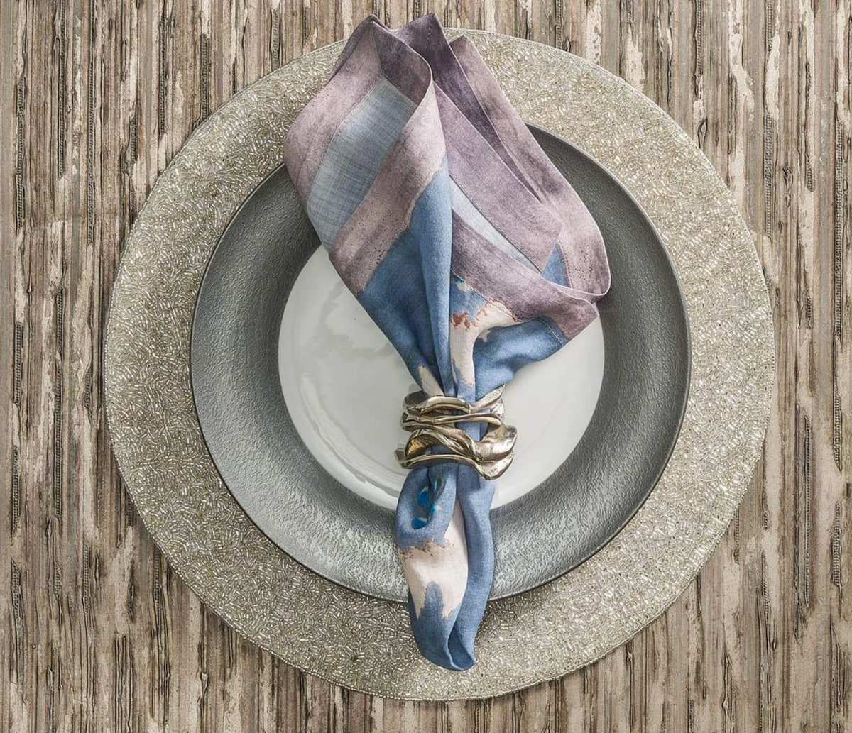 Flux Napkin Ring Silver Set of 4