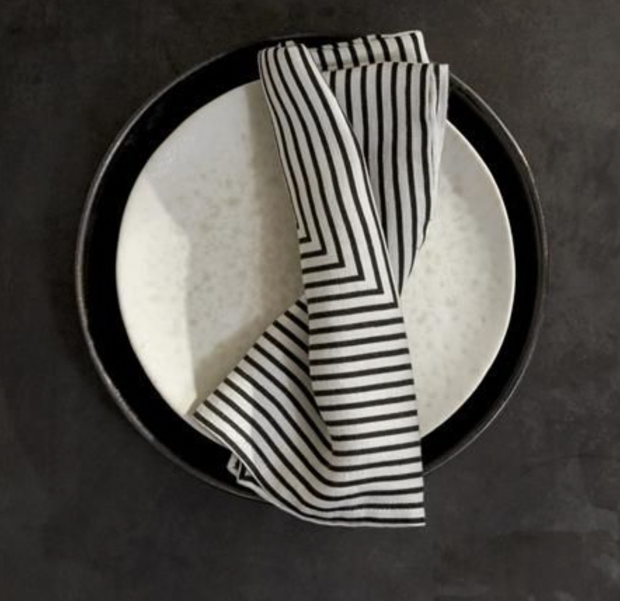 Concorde Napkin Black and Ivory Set of 4