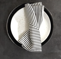 Concorde Napkin Black and Ivory Set of 4