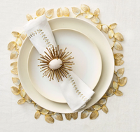 Herringbone Napkin Gold & Silver Set of 4